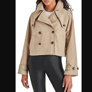 Steve Madden Cropped Trench Coat in Beige